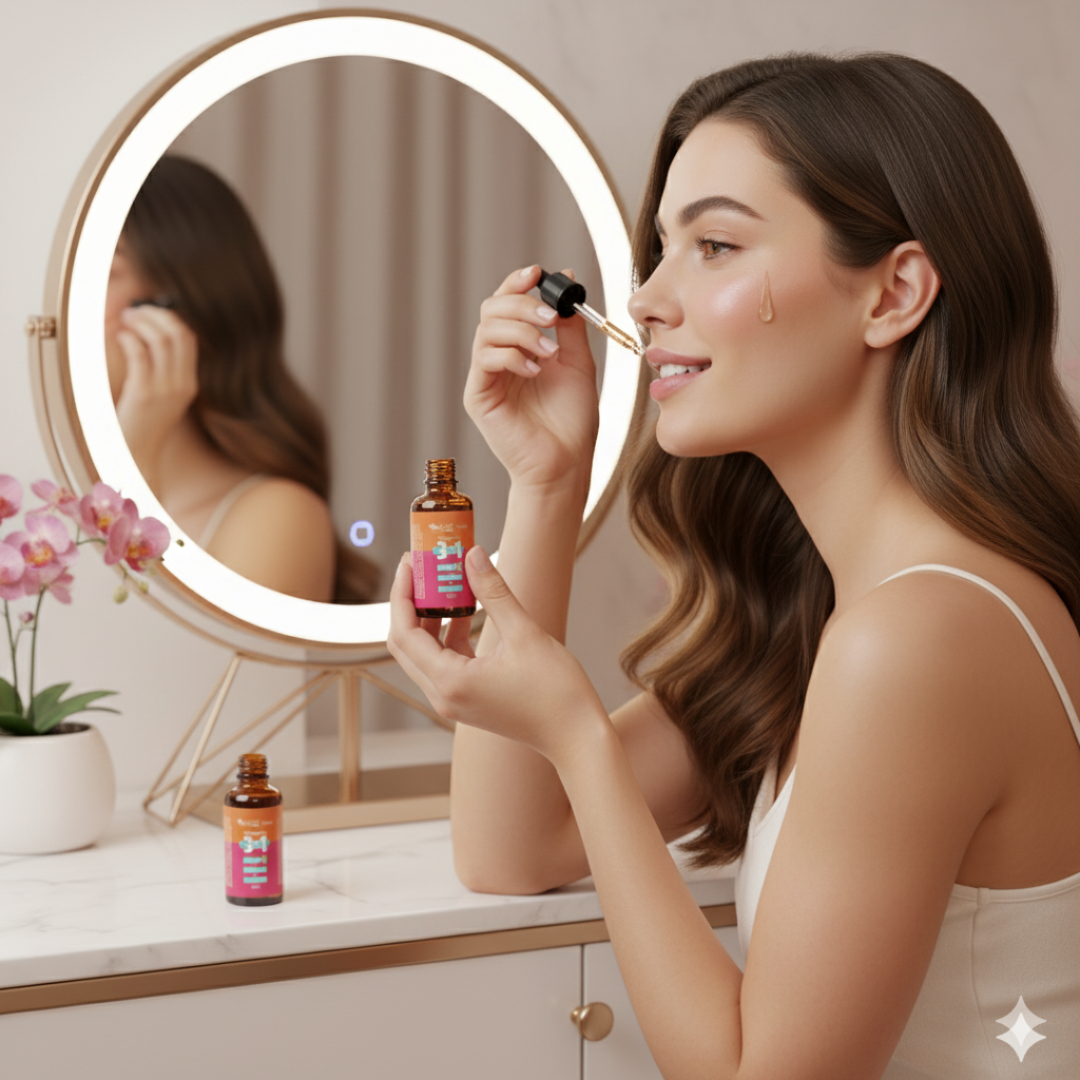 Sérum Facial 3 Em 1 Vitamina C + Rosa Mosqueta + Ácido Hialurônico