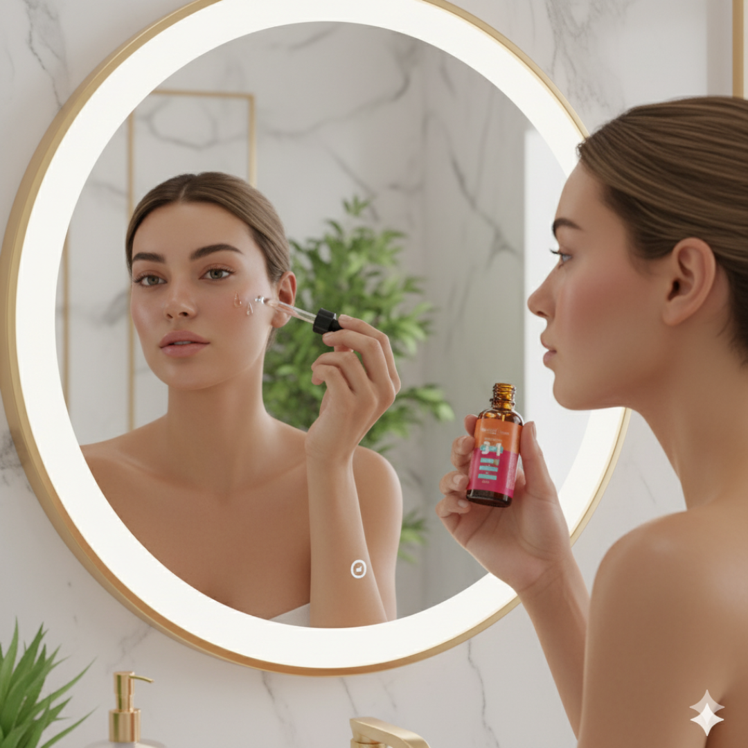 Sérum Facial 3 Em 1 Vitamina C + Rosa Mosqueta + Ácido Hialurônico