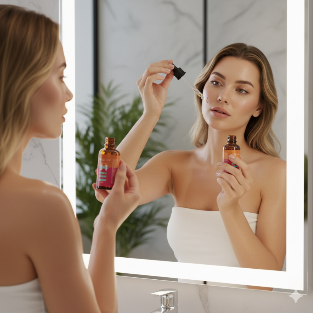 Sérum Facial 3 Em 1 Vitamina C + Rosa Mosqueta + Ácido Hialurônico