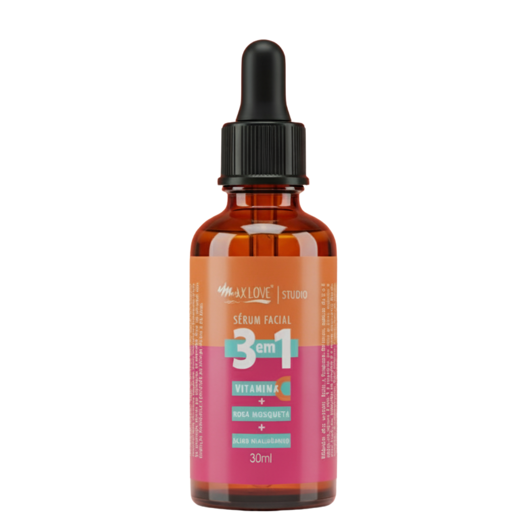 Sérum Facial 3 Em 1 Vitamina C + Rosa Mosqueta + Ácido Hialurônico