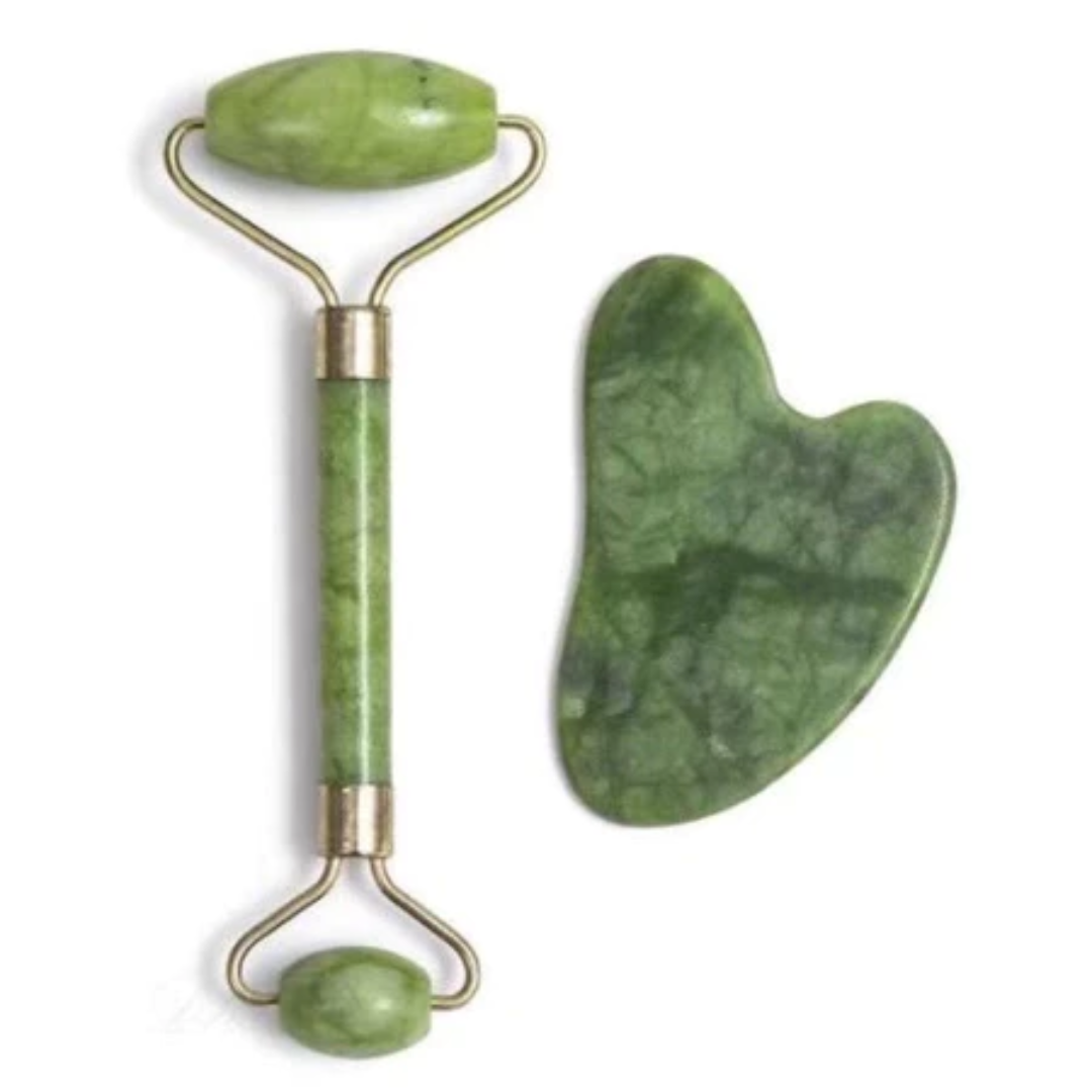 Rolinho de Jade + Gua Sha (Kit Massagem Facial)