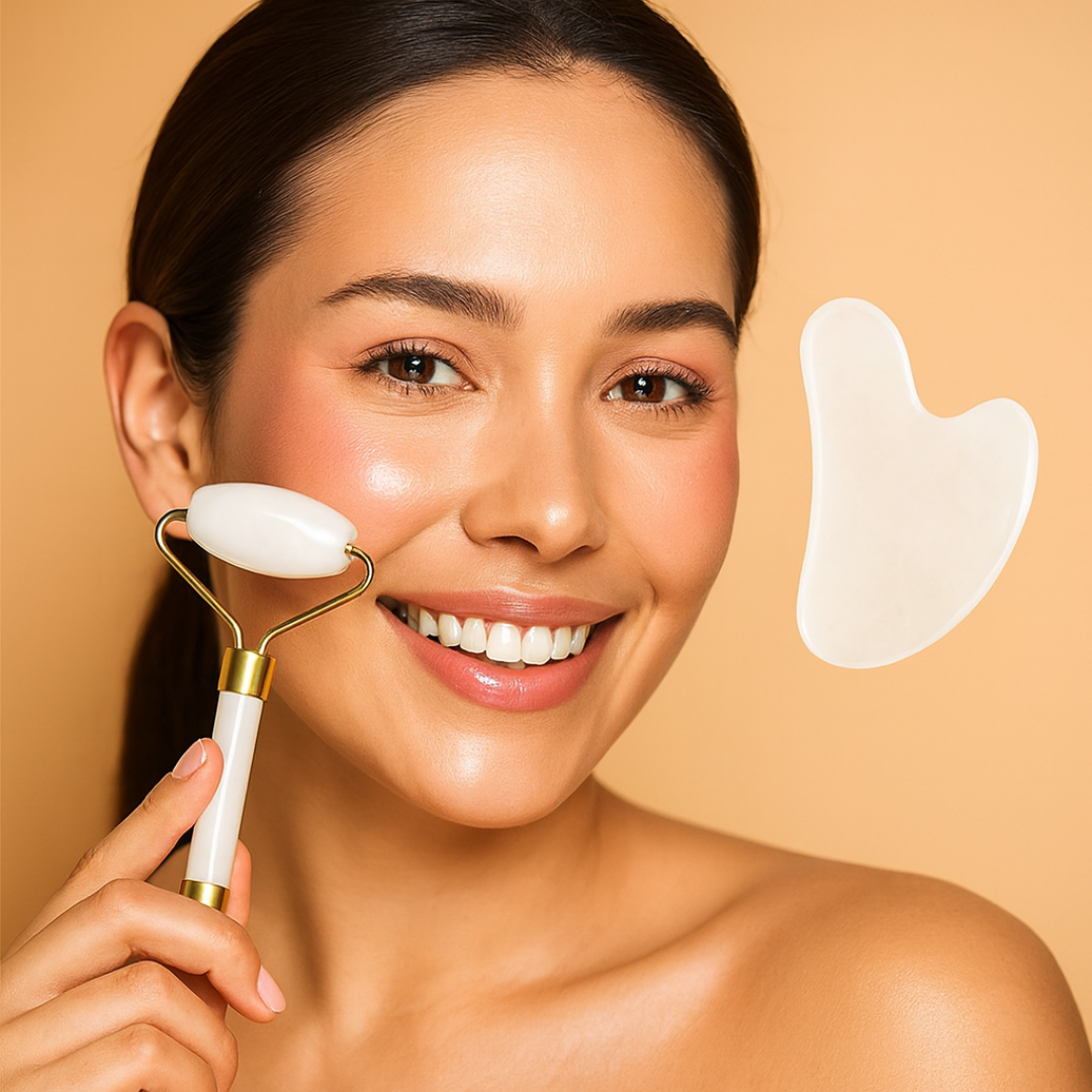 Rolinho de Jade + Gua Sha (Kit Massagem Facial)