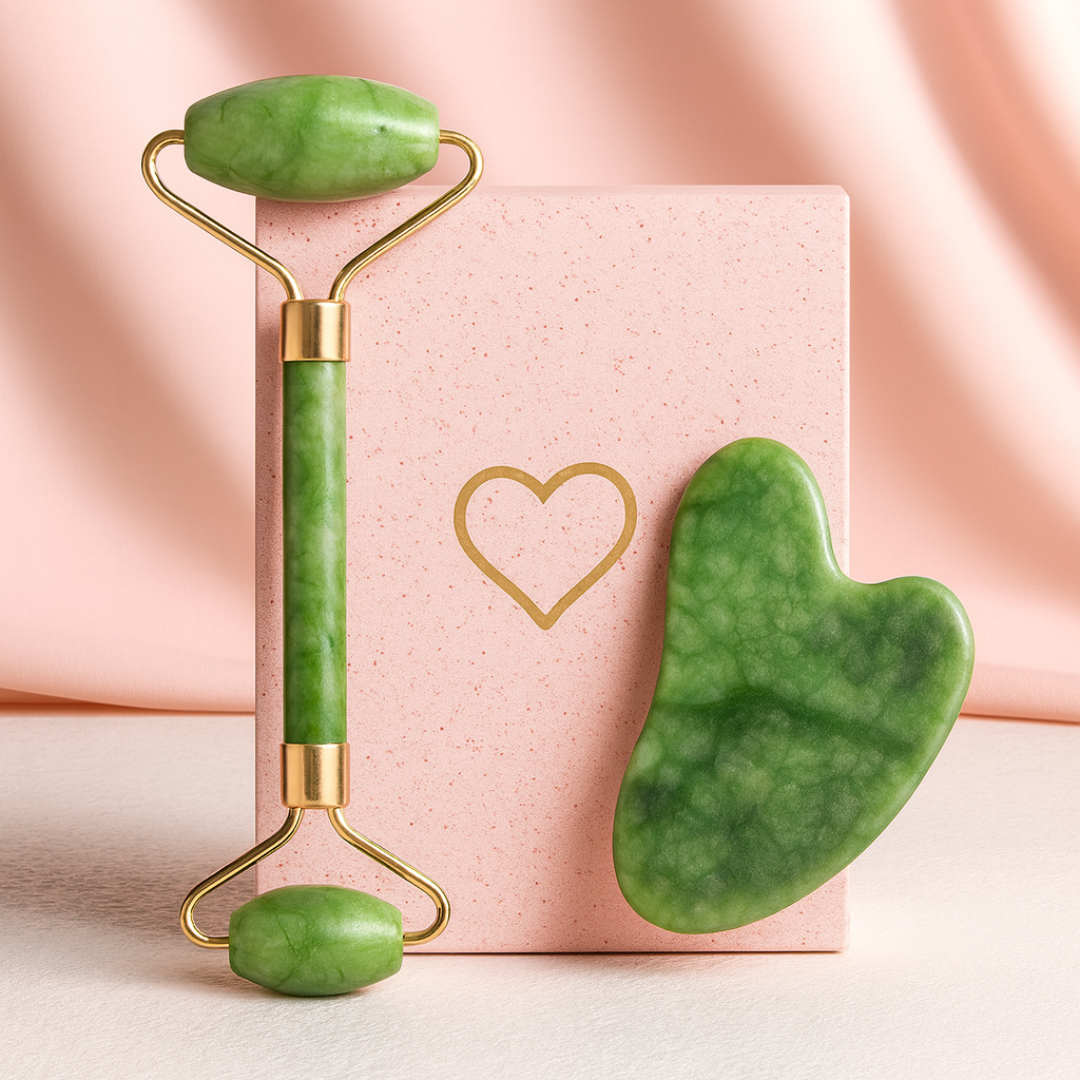 Rolinho de Jade + Gua Sha (Kit Massagem Facial)