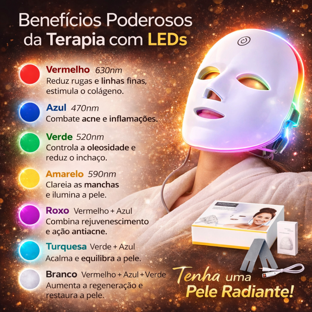 Máscara de LED Facial - Fototerapia