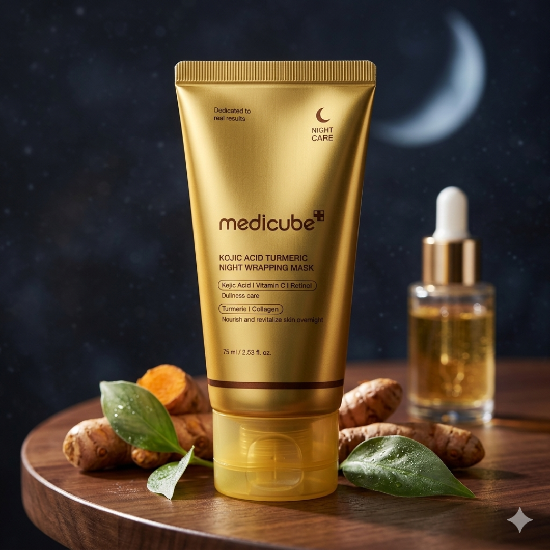 Medicube Kojic Acid Turmeric Night Wrapping Mask - Máscara Facial Noturna
