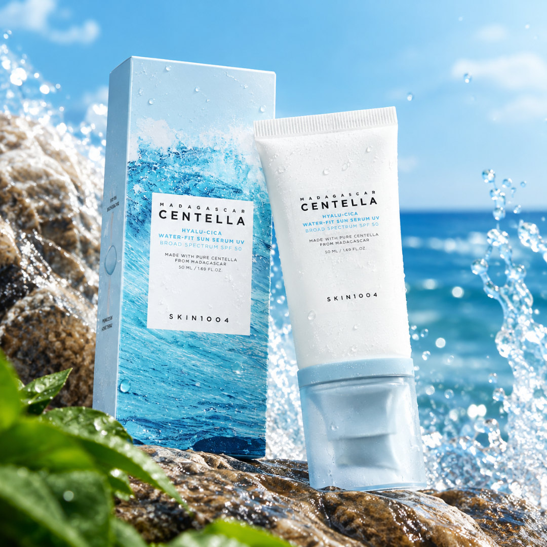 Skin1004 Madagascar Centella Hyalu-Cica Water-Fit Sun Serum - Protetor Solar em Sérum 50ml